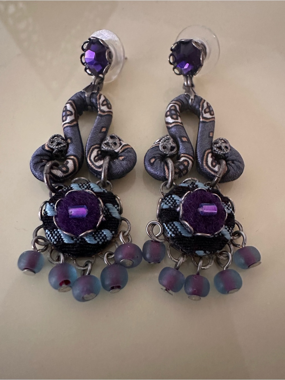 Bohemian Purple Dangle Earrings - Ayala Barr